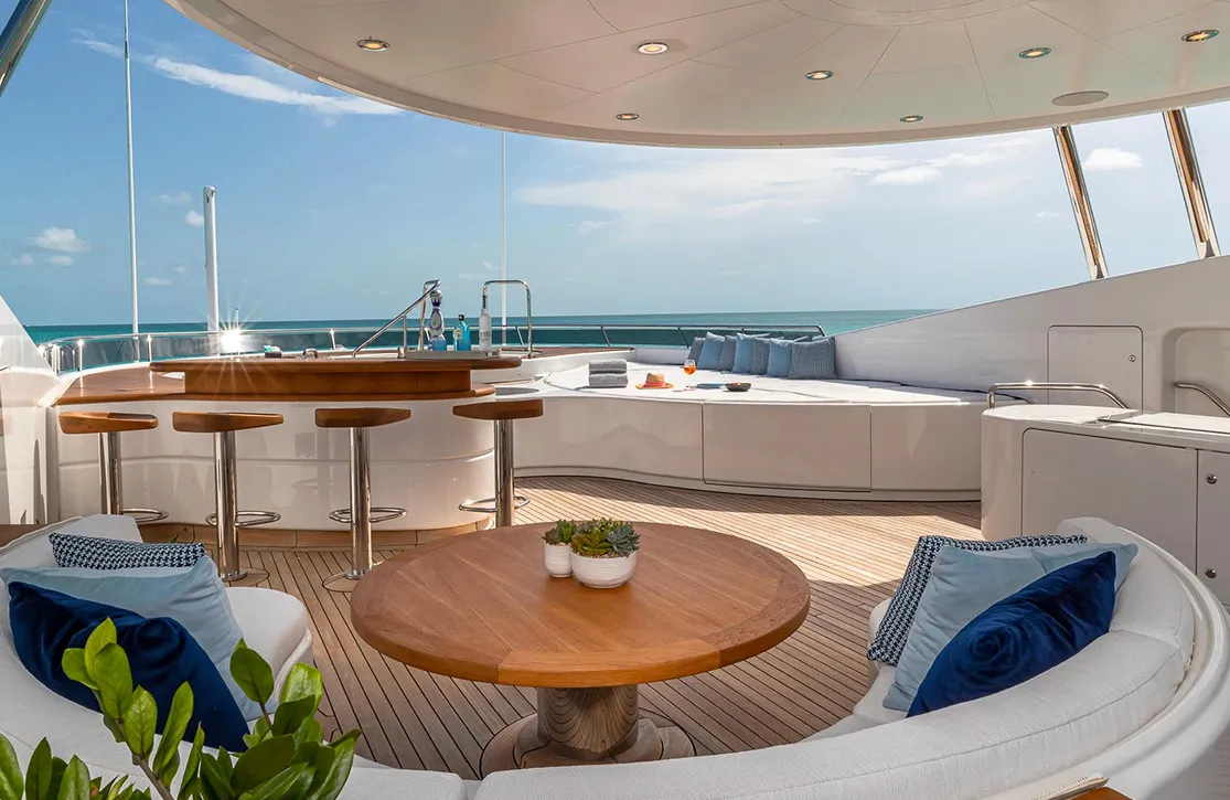 50M REVERIE Jacuzzi Tub and Sun Pads. Charter Yacht 2025: 50M REVERIE jacuzzi tub and sun pads