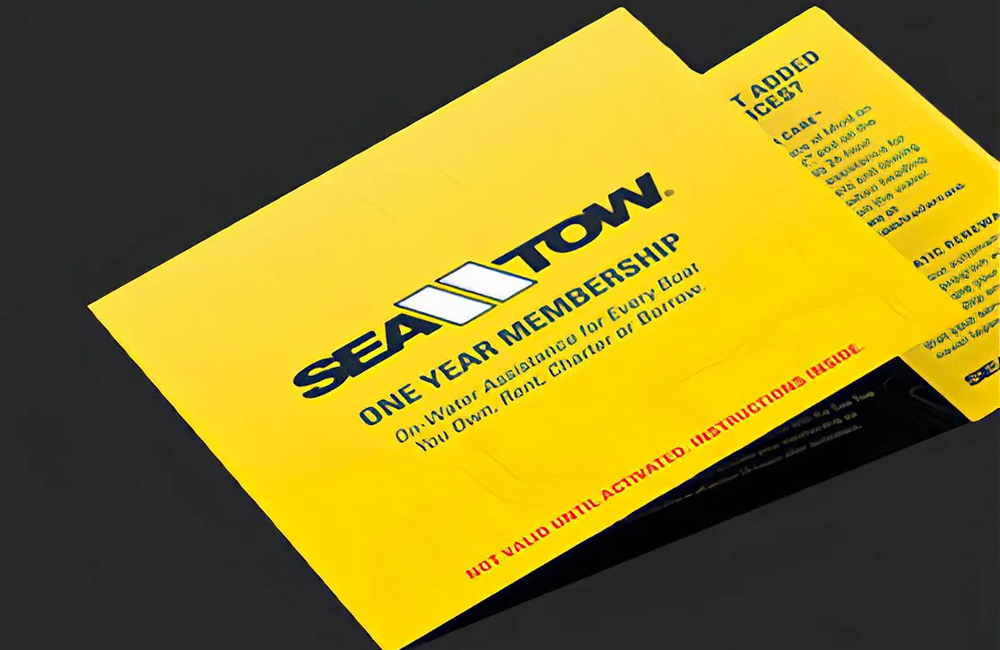 Sea Tow one-year membership activation card.