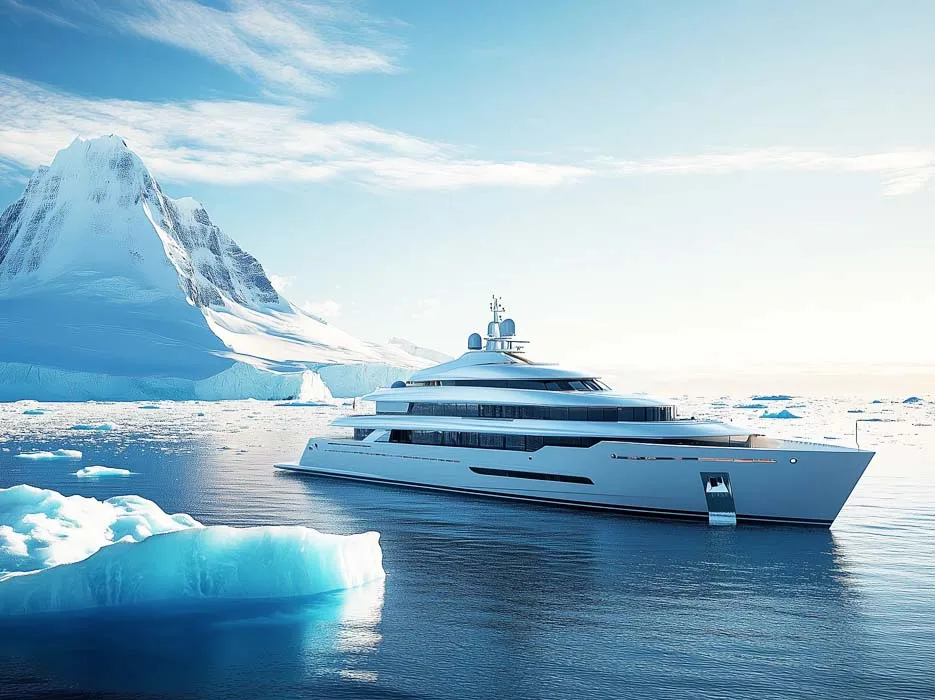 why charter a yacht a yacht cruising through the artic
