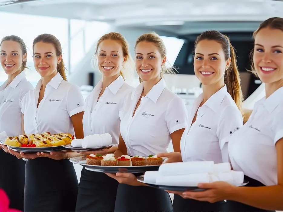 why charter a luxury yacht stewardess crew serving