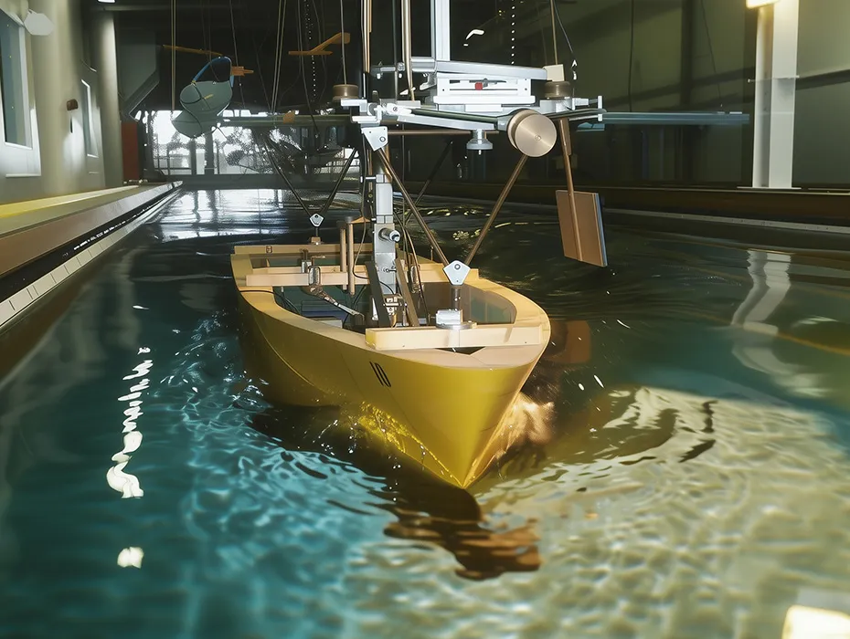 Custom yacht construction technical feasibility and tank testing