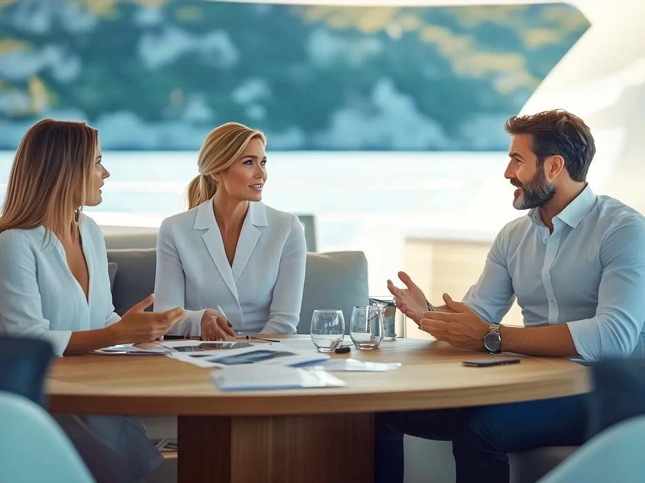 Discussing yacht charter marketing with the yacht owner of second love