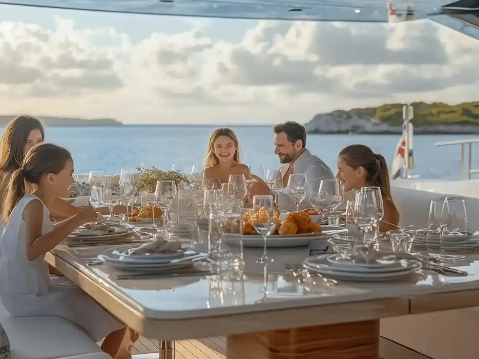 yachting family office services and revenue protection from lime yachts family enjoying a yacht charter