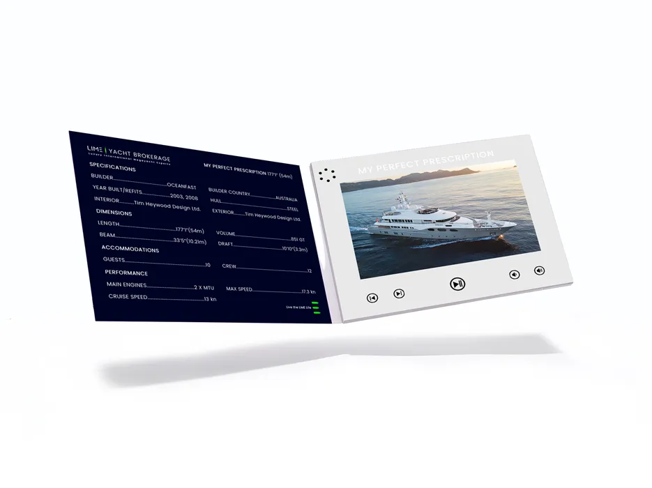 video yacht marketing digital brochure
