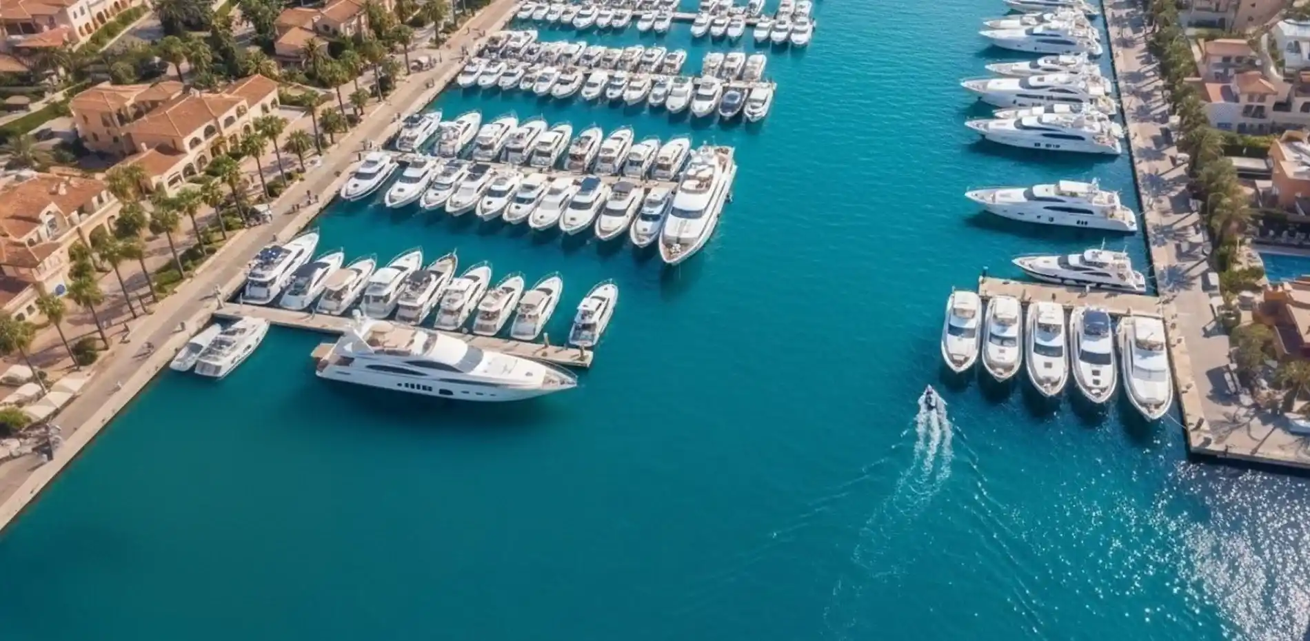 100 ft yachts for sale in Miami with more 100 ft yachts for charter in the background. Photos, plans, price and specifications