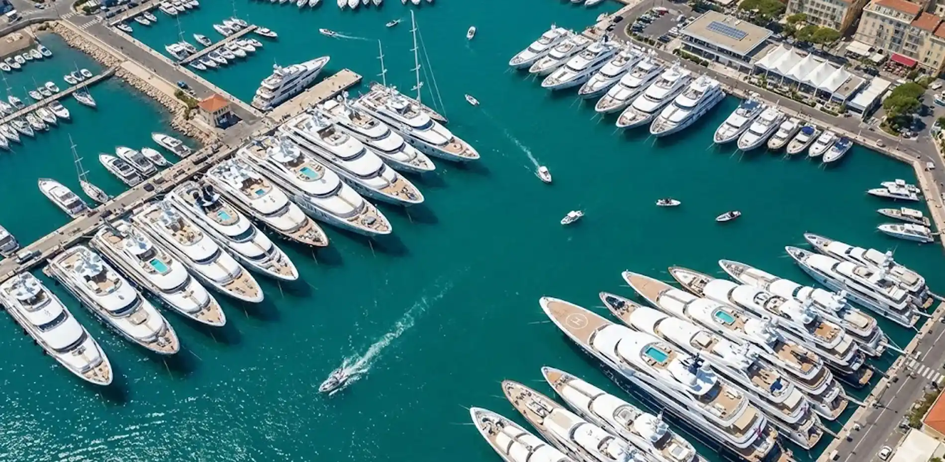 200 ft yachts for sale in Miami with more 200 ft yachts for charter in the background. Photos, plans, price and specifications