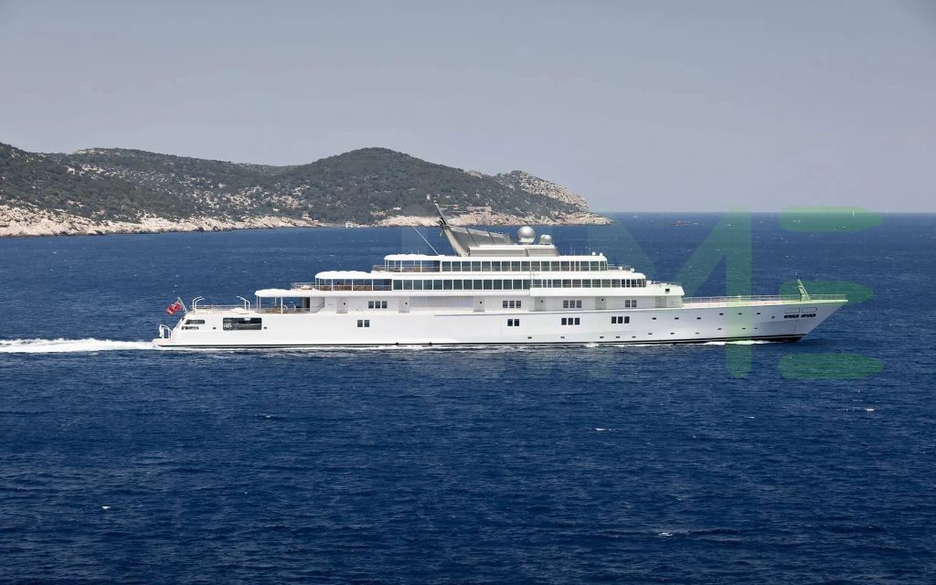 White Rising Sun yacht - 2025 guide with the owner of the world's 33rd largest yacht, the 21st largest yacht built by superyacht builder Lürssen, based in Germany.