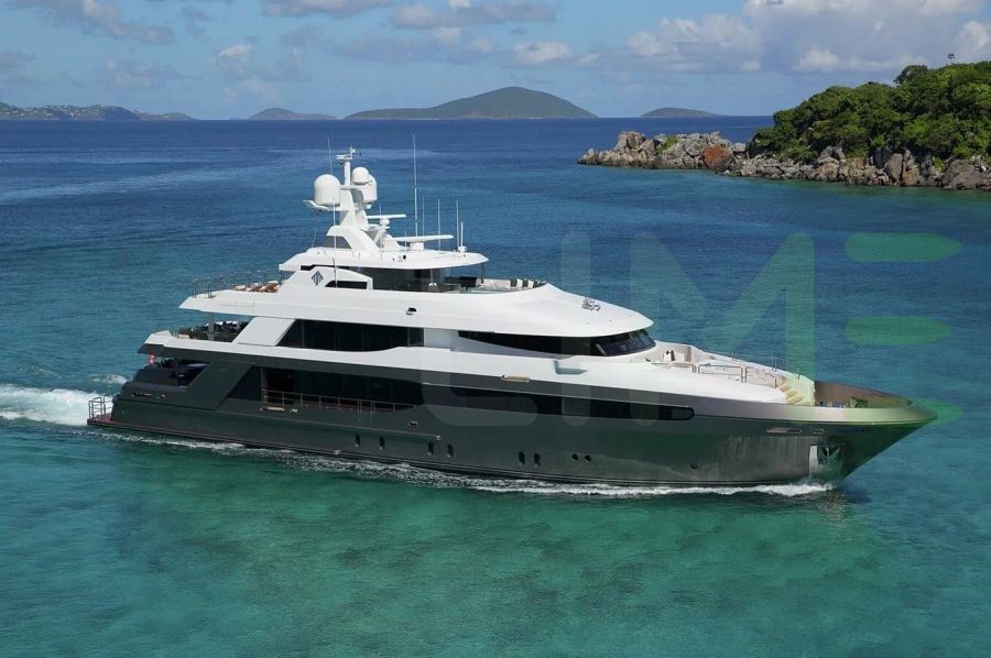White Muchos Mas yacht for sale and price, showing the details and features of the interior and exterior available for purchase from LIME Yachts and Brokerage located in Fort Lauderdale Florida.