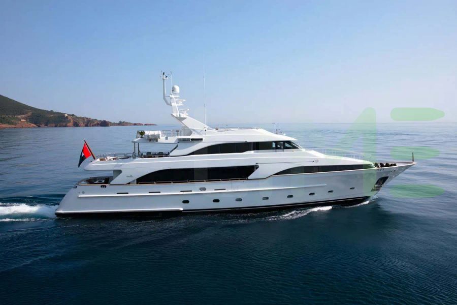 White DXB yacht for charter and price, located in Mediterranean; France; Italy; Monaco offered for rent by LIME Yachts and Brokerage located in Fort Lauderdale Florida.