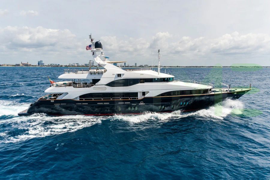 White Seascape V yacht for sale and price, showing the details and features of the interior and exterior available for purchase from LIME Yachts and Brokerage located in Fort Lauderdale Florida.