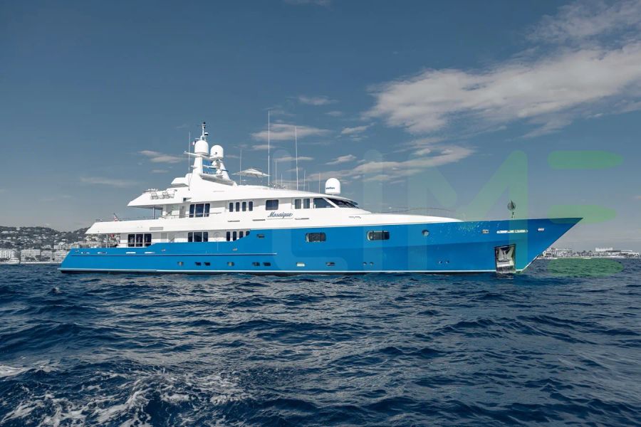 White Mosaique yacht for sale and price, showing the details and features of the interior and exterior available for purchase from LIME Yachts and Brokerage located in Fort Lauderdale Florida.