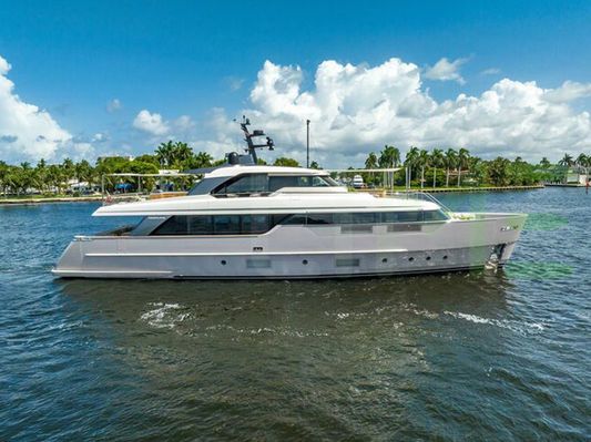 White Adios yacht - 94' (28m) Sanlorenzo offered by LIME Yachts and Brokerage of Ft Lauderdale, Florida.