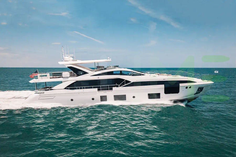 White Scudo yacht for sale and price, showing the details and features of the interior and exterior available for purchase from LIME Yachts and Brokerage located in Fort Lauderdale Florida.