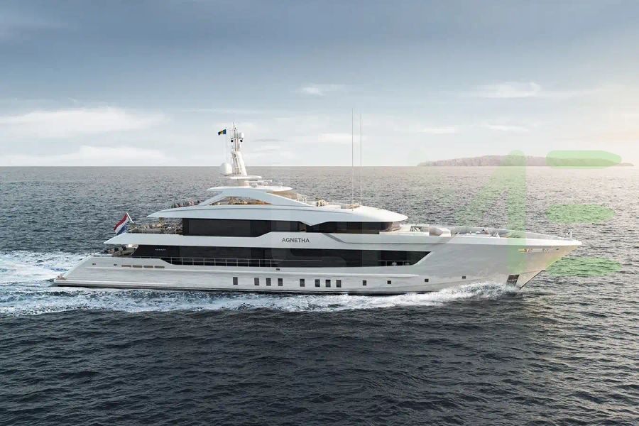 White Agnetha yacht - 2025 guide with the owner of the world's 799th largest yacht, the 10th largest yacht built by superyacht builder Heesen, based in Netherlands.