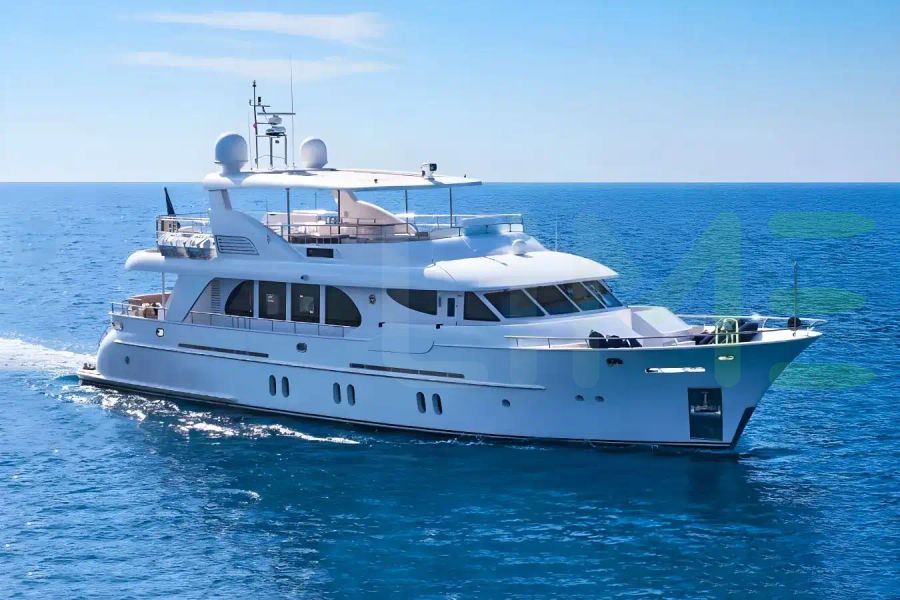 White Aysha yacht for sale and price, showing the details and features of the interior and exterior available for purchase from LIME Yachts and Brokerage located in Fort Lauderdale Florida.
