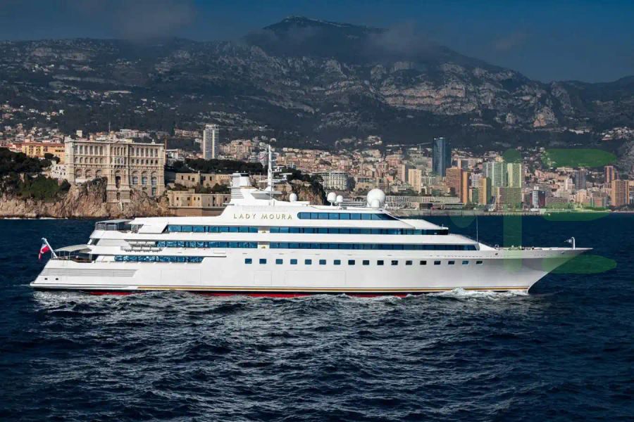 White Lady Moura yacht - 343' (104m) Blohm & Voss offered by LIME Yachts and Brokerage of Ft Lauderdale, Florida.