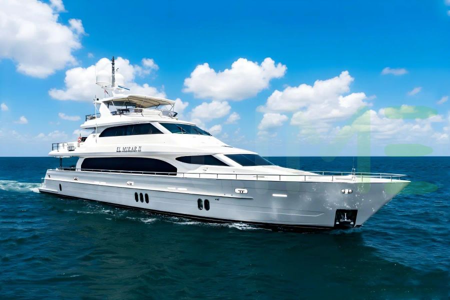 White El Mirar II yacht for sale and price, showing the details and features of the interior and exterior available for purchase from LIME Yachts and Brokerage located in Fort Lauderdale Florida.