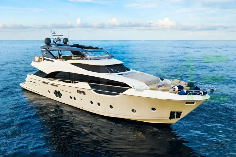 White Esmeralda of the Seas yacht for sale and price, showing the details and features of the interior and exterior available for purchase from LIME Yachts and Brokerage located in Fort Lauderdale Florida.