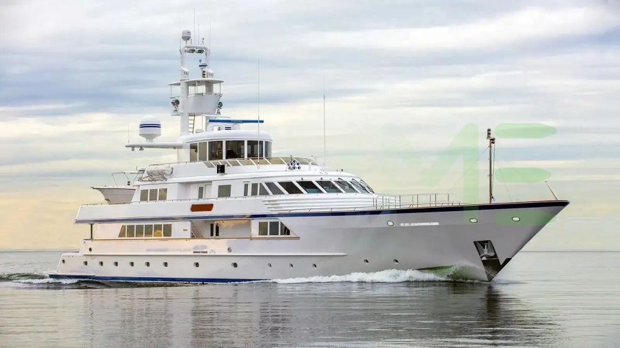 White Ice Bear yacht for sale and price, showing the details and features of the interior and exterior available for purchase from LIME Yachts and Brokerage located in Fort Lauderdale Florida.