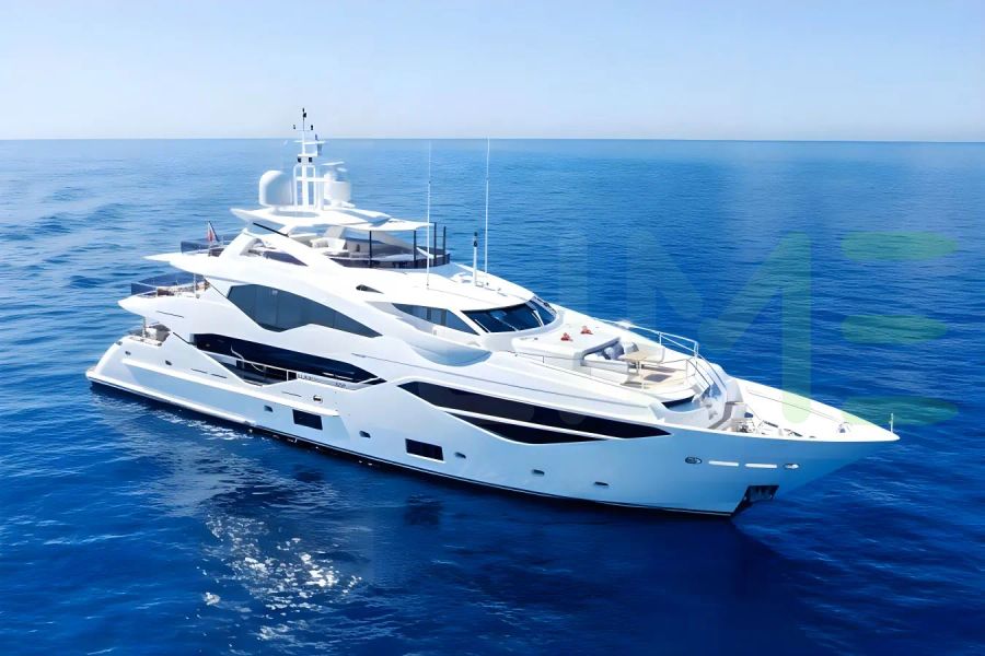 White Aladdin yacht for sale and price, showing the details and features of the interior and exterior available for purchase from LIME Yachts and Brokerage located in Fort Lauderdale Florida.