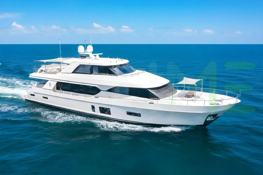 White Chindon yacht for sale and price, showing the details and features of the interior and exterior available for purchase from LIME Yachts and Brokerage located in Fort Lauderdale Florida.