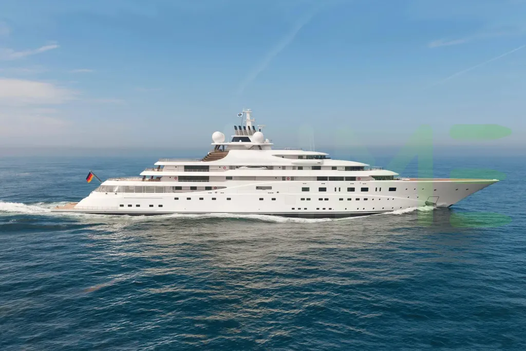 White A+ yacht - 483' (147m) Lürssen offered by LIME Yachts and Brokerage of Ft Lauderdale, Florida.