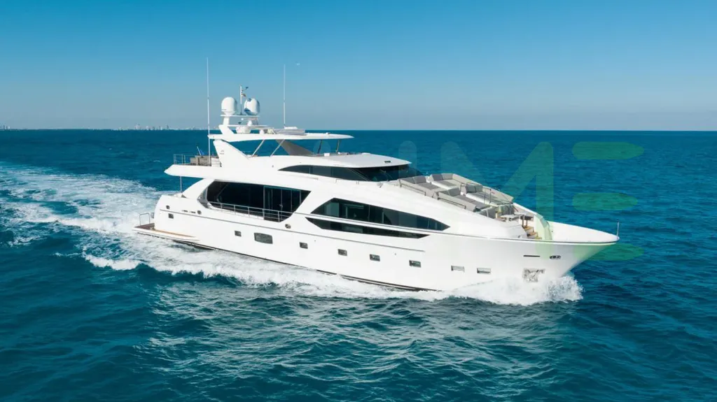 White Adagio yacht for sale and price, showing the details and features of the interior and exterior available for purchase from LIME Yachts and Brokerage located in Fort Lauderdale Florida.