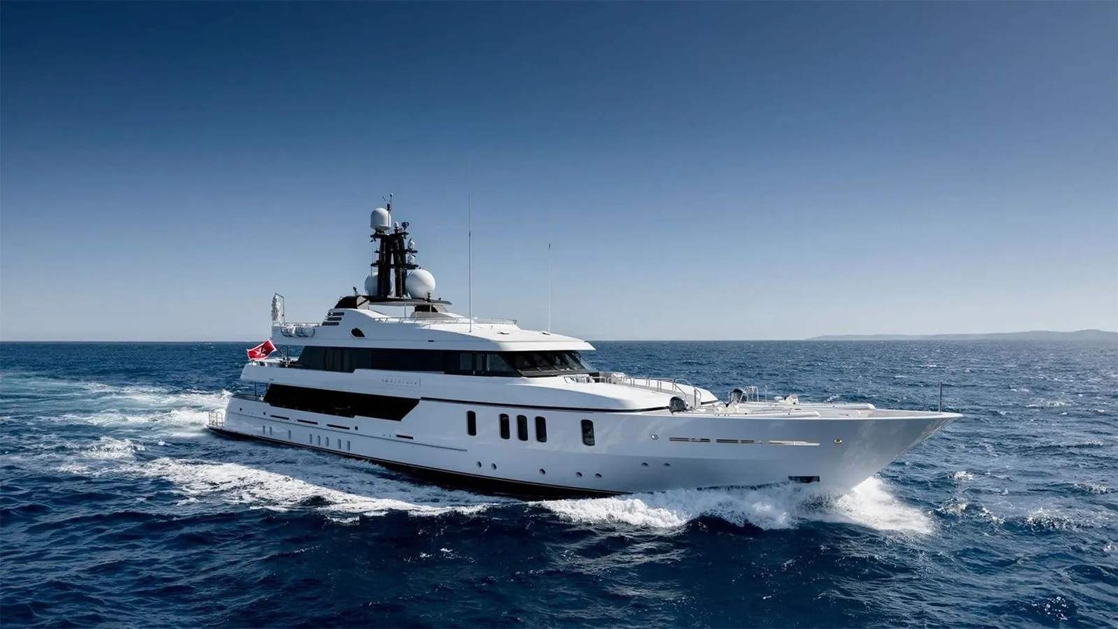 Adventure yacht, a 172 ft Feadship luxury superyacht underway, 52.7 meters, built in 2004, 2024.