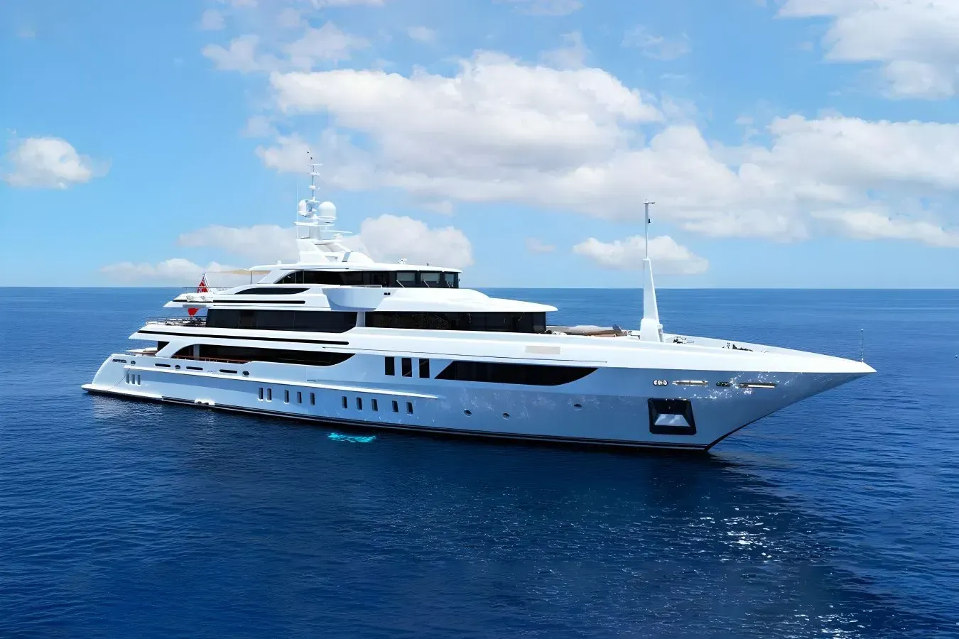 Aelia yacht, a 183 ft Benetti Yachts luxury superyacht underway, 55.85 meters, built in 2015, 2024.