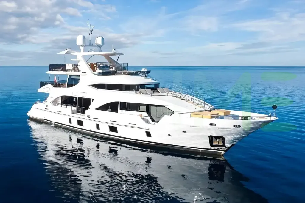White Afina yacht for sale and price, showing the details and features of the interior and exterior available for purchase from LIME Yachts and Brokerage located in Fort Lauderdale Florida.