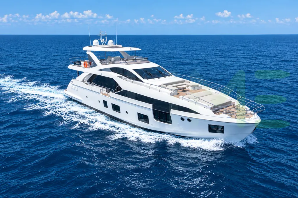 White Agio yacht - 88' (27m) Azimut offered by LIME Yachts and Brokerage of Ft Lauderdale, Florida.
