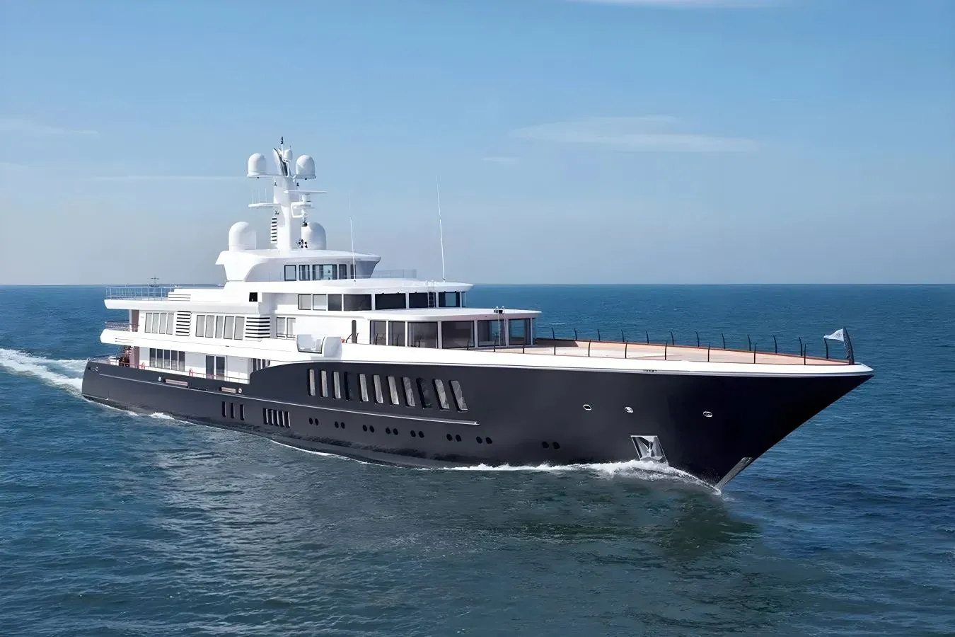 Air yacht, a 265 ft Feadship luxury superyacht underway, 81 meters, built in 2011, 2026.