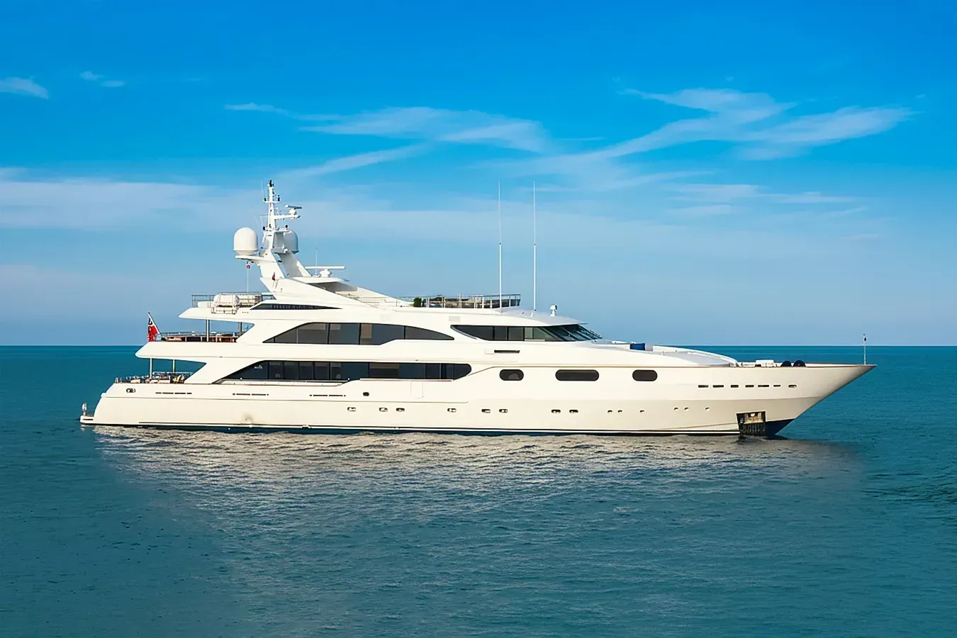Akira One yacht, a 170 ft Benetti Yachts luxury superyacht underway, 52 meters, built in 1997, 2022.