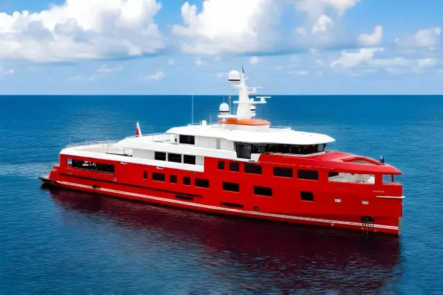 Akula yacht, a 194 ft Rossinavi luxury superyacht underway, 59.4 meters, built in 2024.