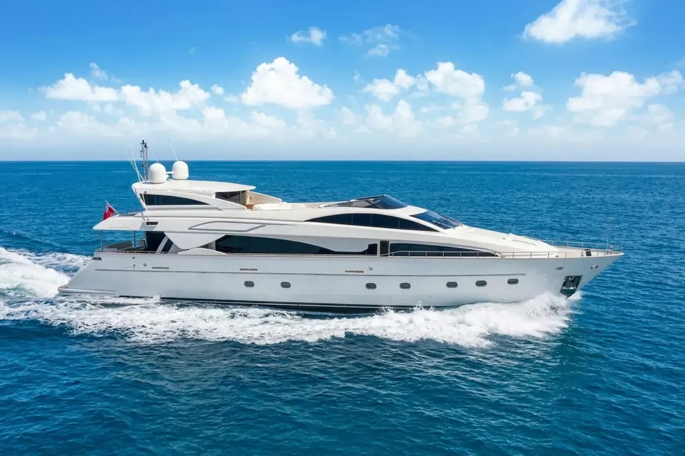 Al Sailiya yacht, a 116 ft Riva luxury superyacht underway, 35.5 meters, built in 2013.