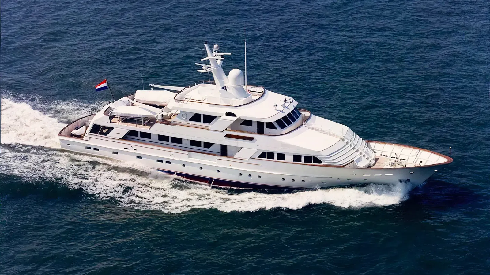 Alaia yacht, a 136 ft Feadship luxury superyacht underway, 41.7 meters, built in 1986, 2024.