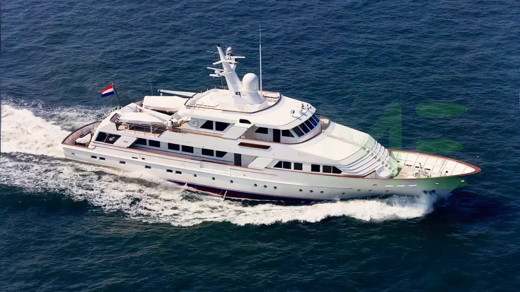 White Alaia yacht for sale and price, showing the details and features of the interior and exterior available for purchase from LIME Yachts and Brokerage located in Fort Lauderdale Florida.