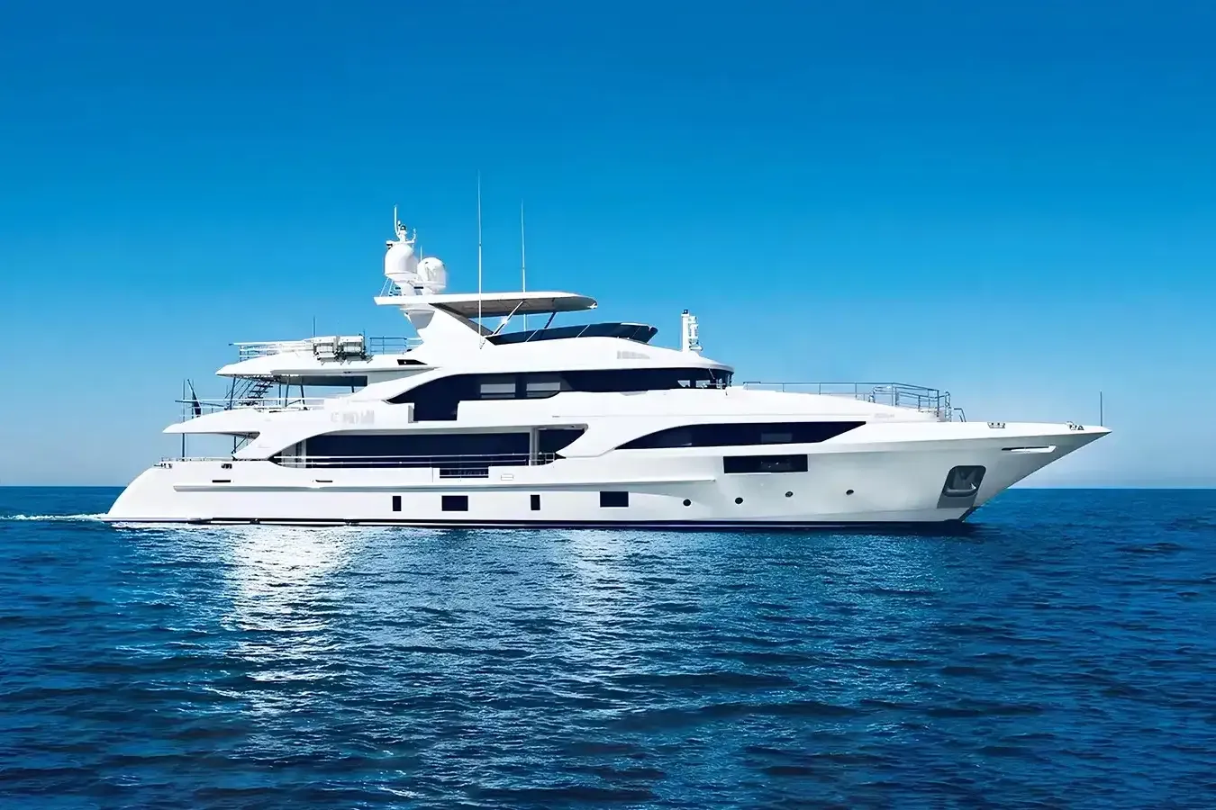 Alegre yacht, a 132 ft Benetti luxury superyacht underway, 40.24 meters, built in 2019.