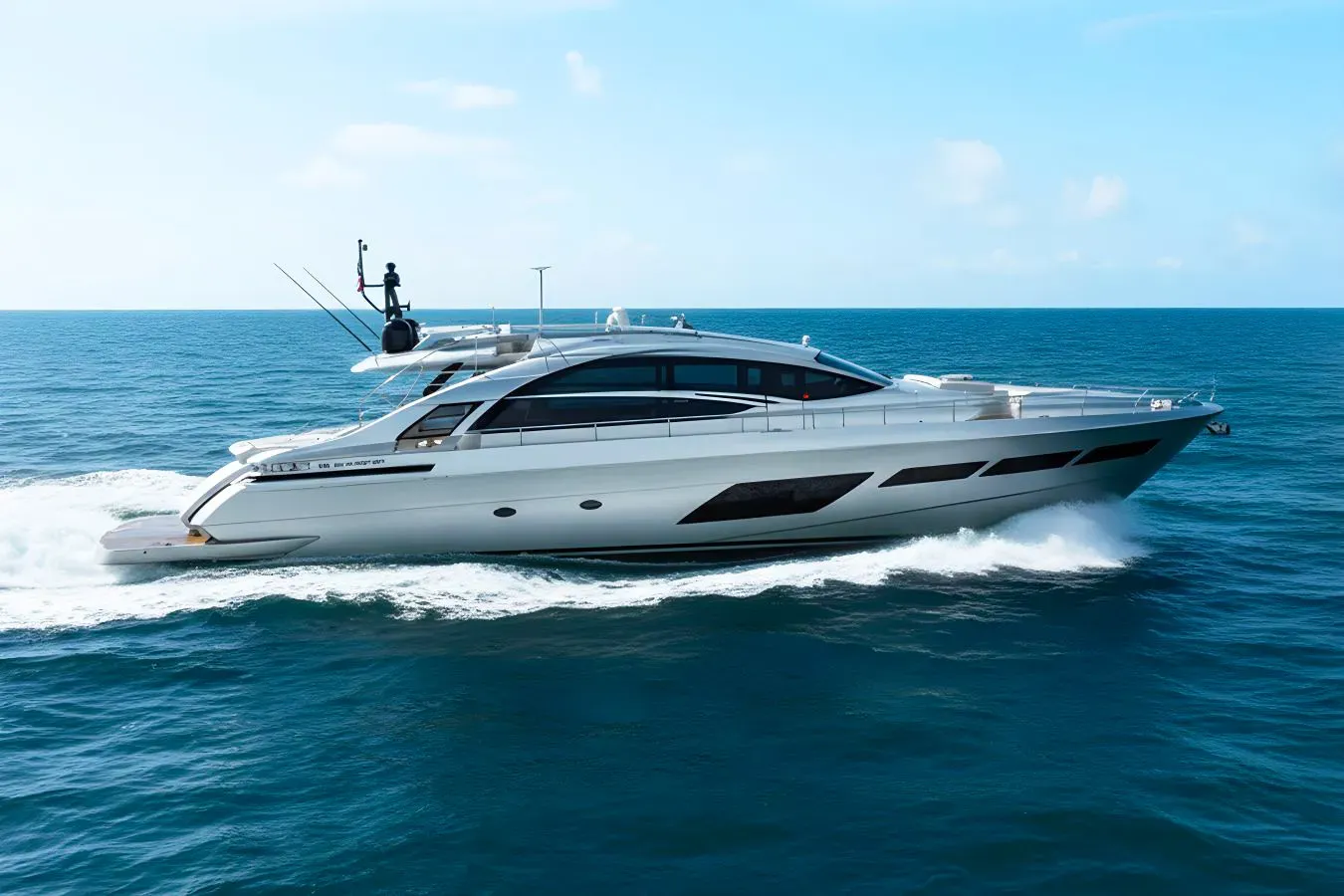 Alexandra yacht, a 83 ft Pershing luxury superyacht underway, 25.55 meters, built in 2019.