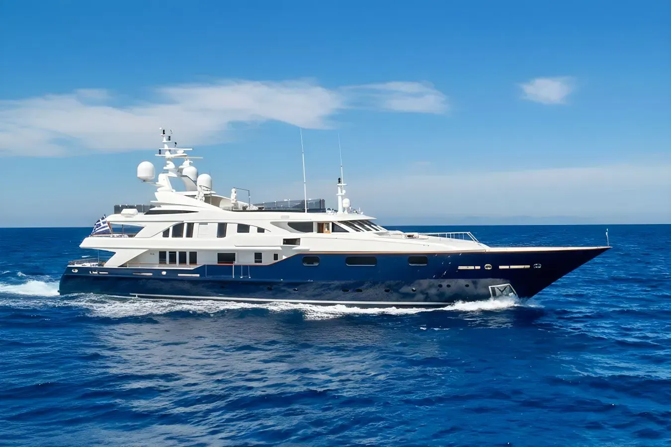 Alexandra yacht, a 163 ft Benetti Yachts luxury superyacht underway, 49.95 meters, built in 2002, 2014.