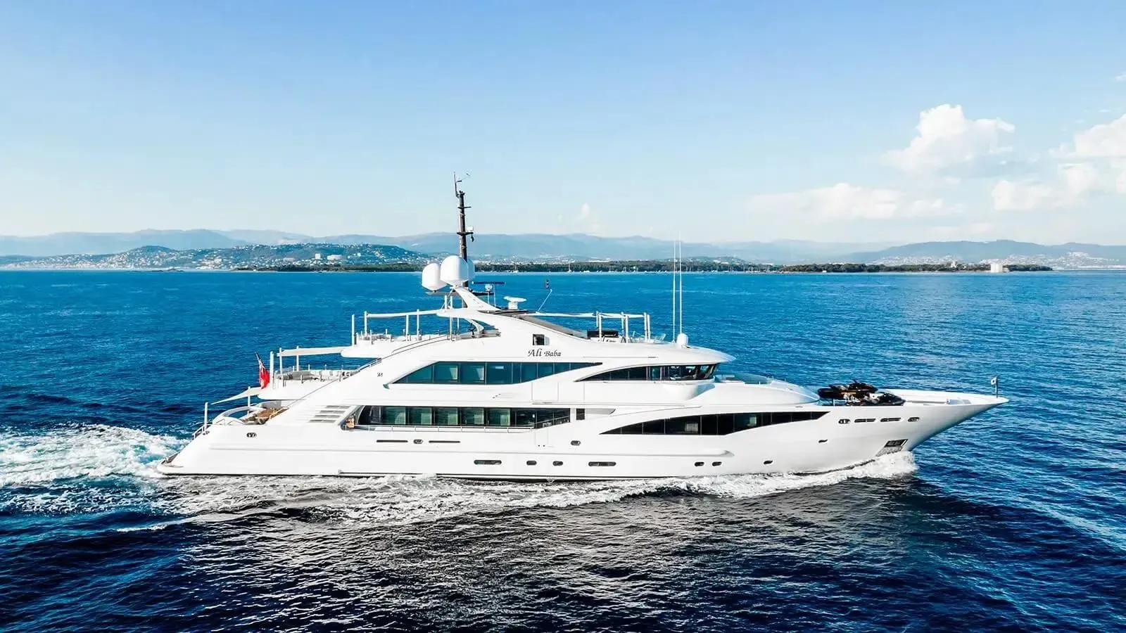 Ali Baba yacht, a 163 ft ISA luxury superyacht underway, 49.95 meters, built in 2012, 2023.