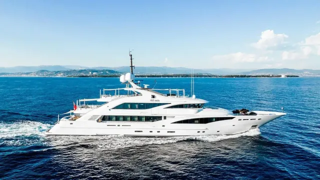Ali Baba yacht, a 163 ft ISA luxury superyacht underway, 49.95 meters, built in 2012, 2023.