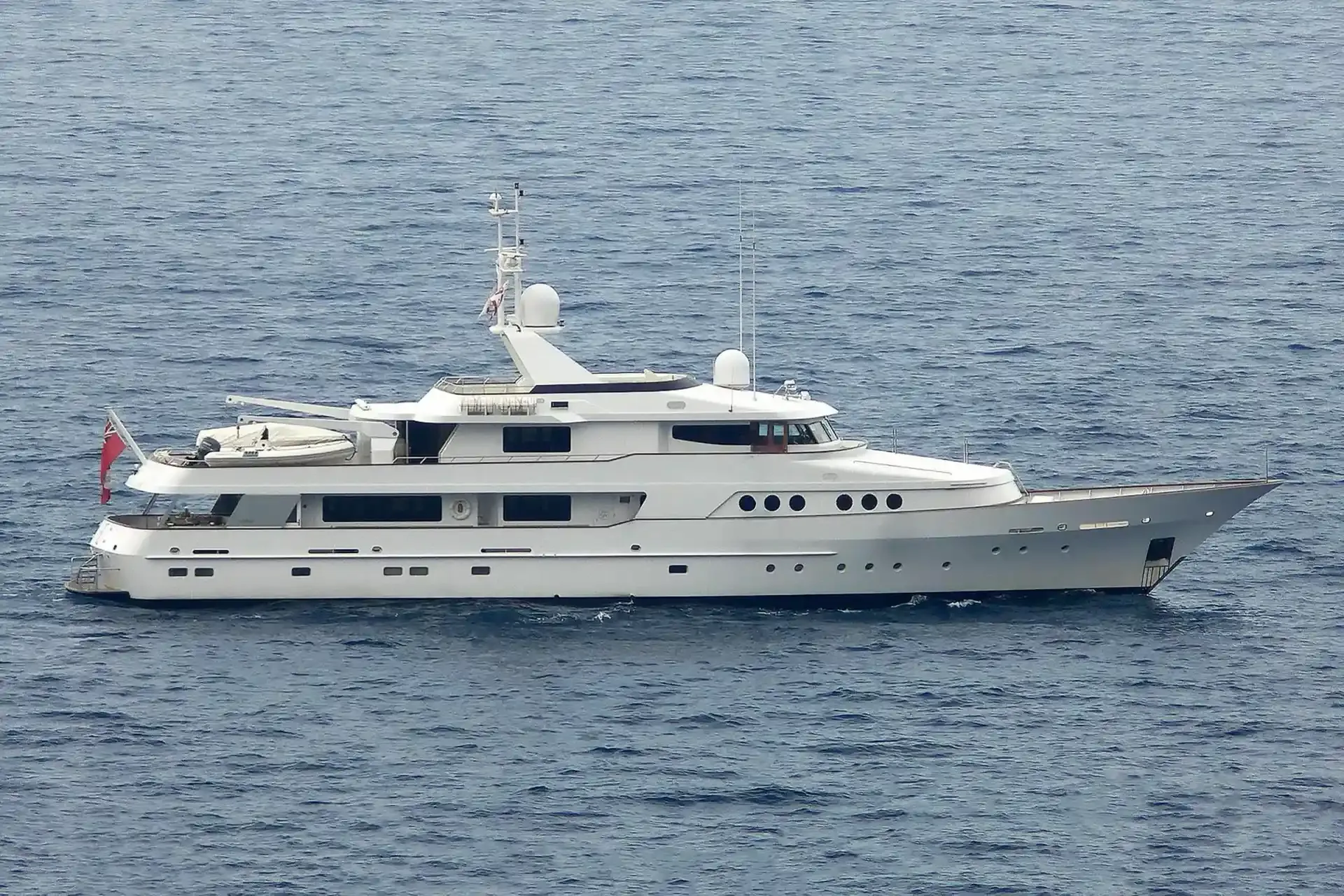 Allegra yacht, a 137 ft Feadship luxury superyacht underway, 41.75 meters, built in 1989, 2008.