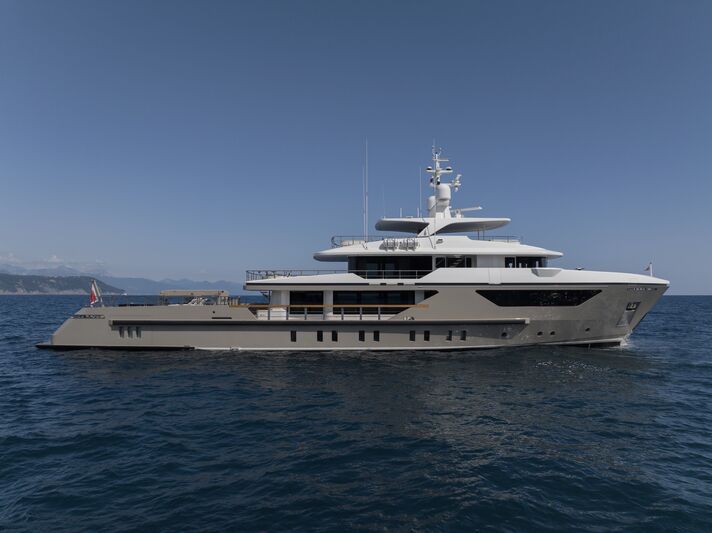 Amika yacht, a 154 ft Sanlorenzo luxury superyacht underway, 47 meters, built in 2020.