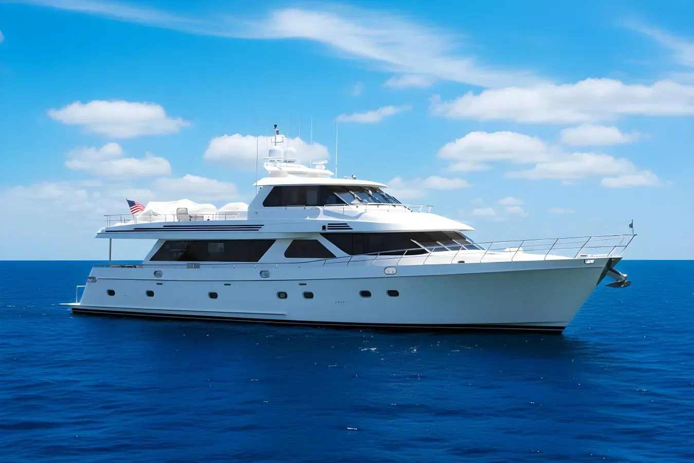 Anacapa yacht, a 96 ft Ocean Alexander luxury superyacht underway, 29.3 meters, built in 2008.