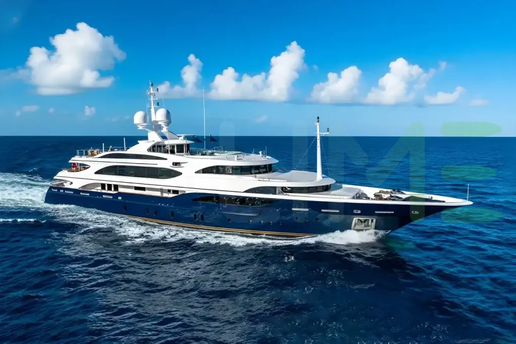 White Andiamo yacht for sale and price, showing the details and features of the interior and exterior available for purchase from LIME Yachts and Brokerage located in Fort Lauderdale Florida.