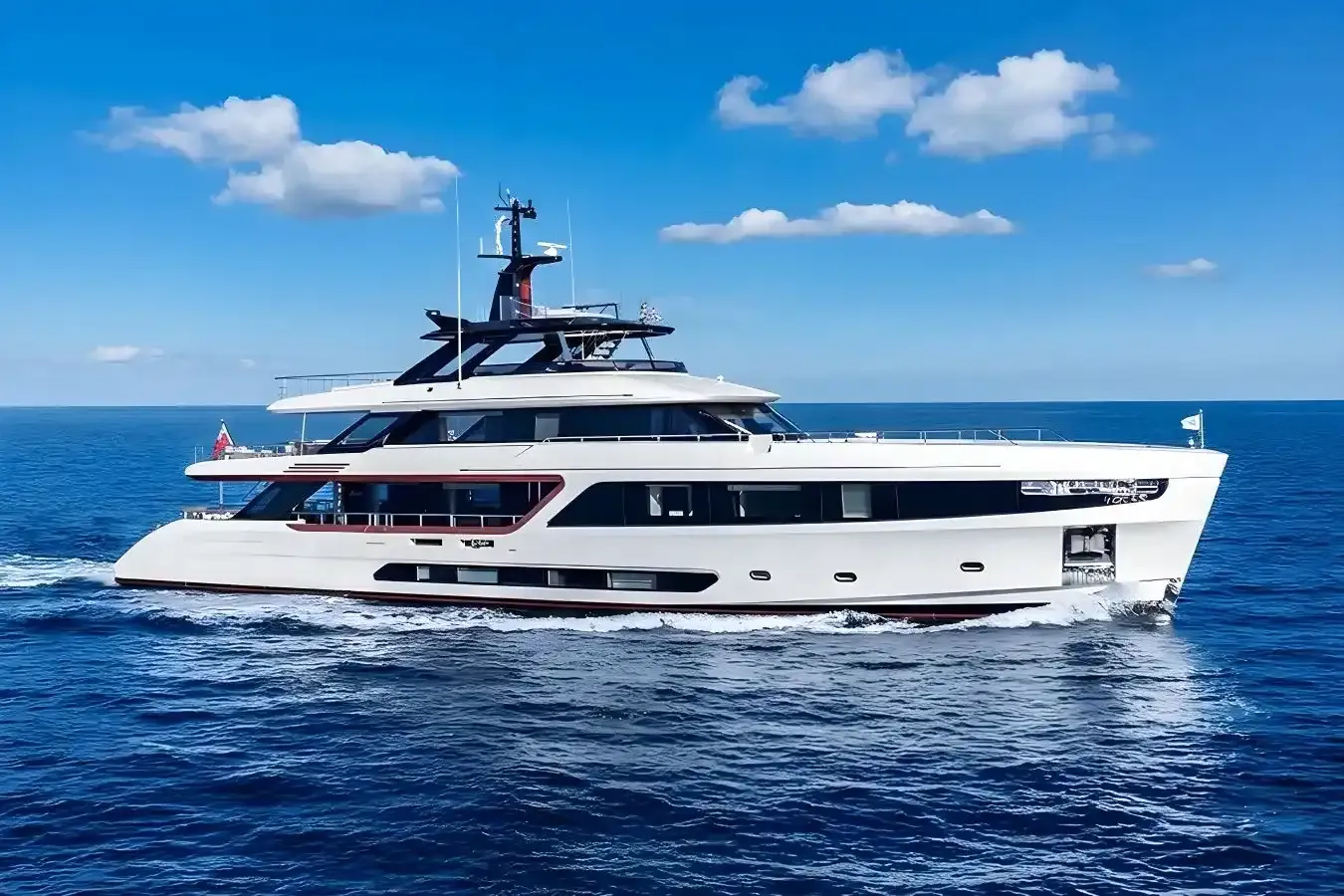 Angel yacht, a 120 ft Benetti Yachts luxury superyacht underway, 36.8 meters, built in 2025.