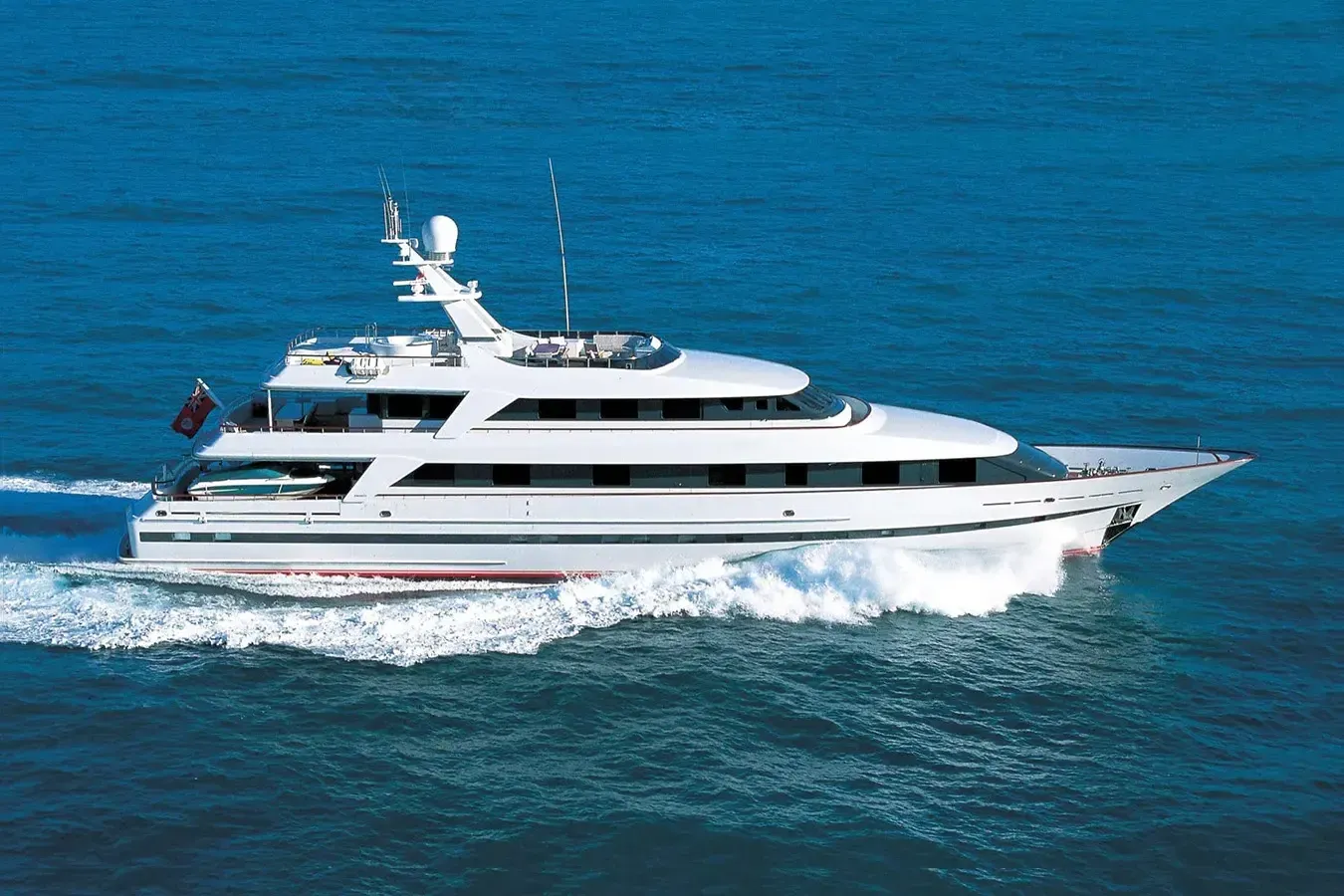 Anna J yacht, a 162 ft Oceanco luxury superyacht underway, 49.38 meters, built in 1995, 2016.