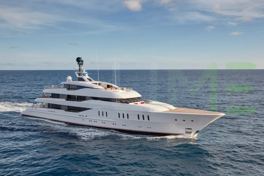 White Anshin yacht for sale and price, showing the details and features of the interior and exterior available for purchase from LIME Yachts and Brokerage located in Fort Lauderdale Florida.