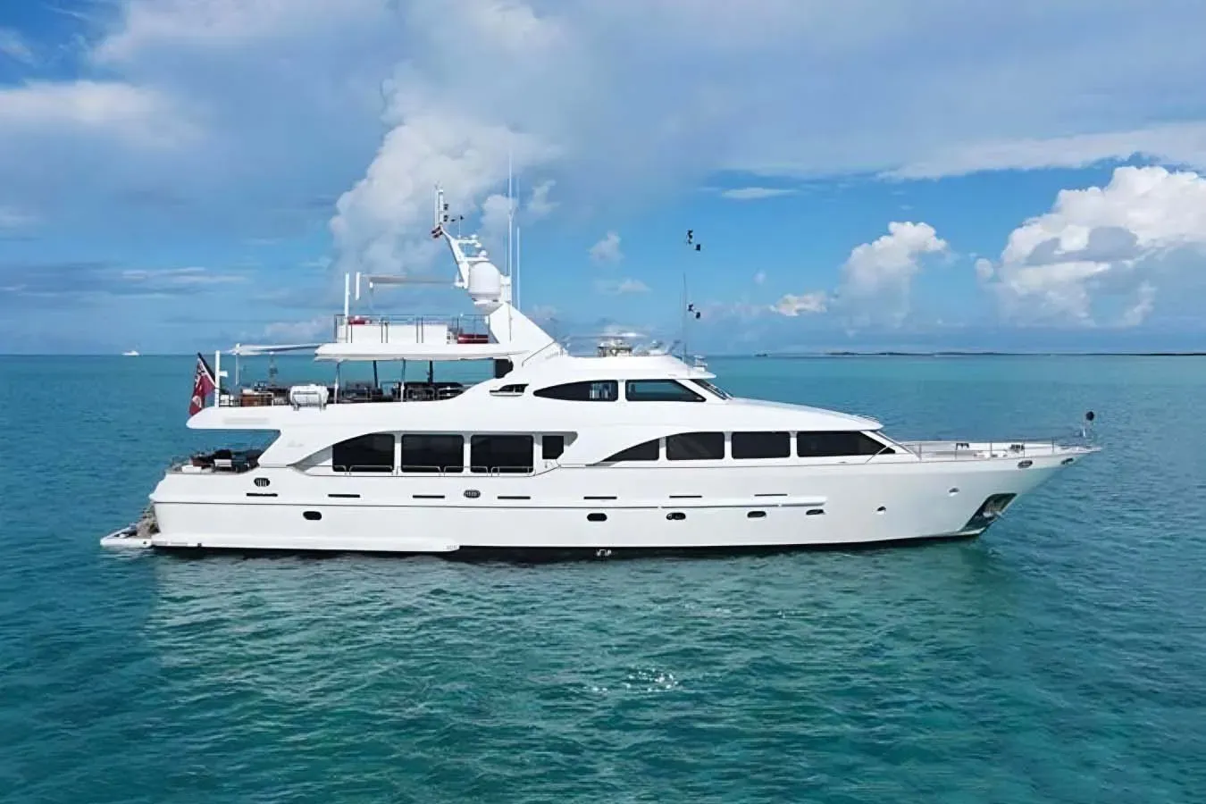 Anypa yacht, a 99 ft Benetti Yachts luxury superyacht underway, 30.2 meters, built in 2003, 2014.